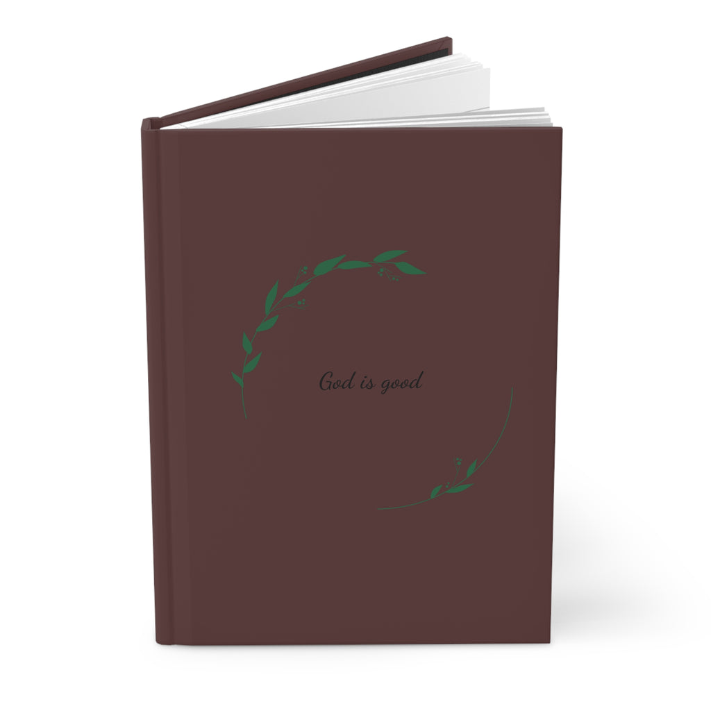 God is good journal Hardcover Notebook | minimal wreath design, matte