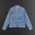 Blazing Flame Suit Studying The Flames Denim Jacket | Flame Patch