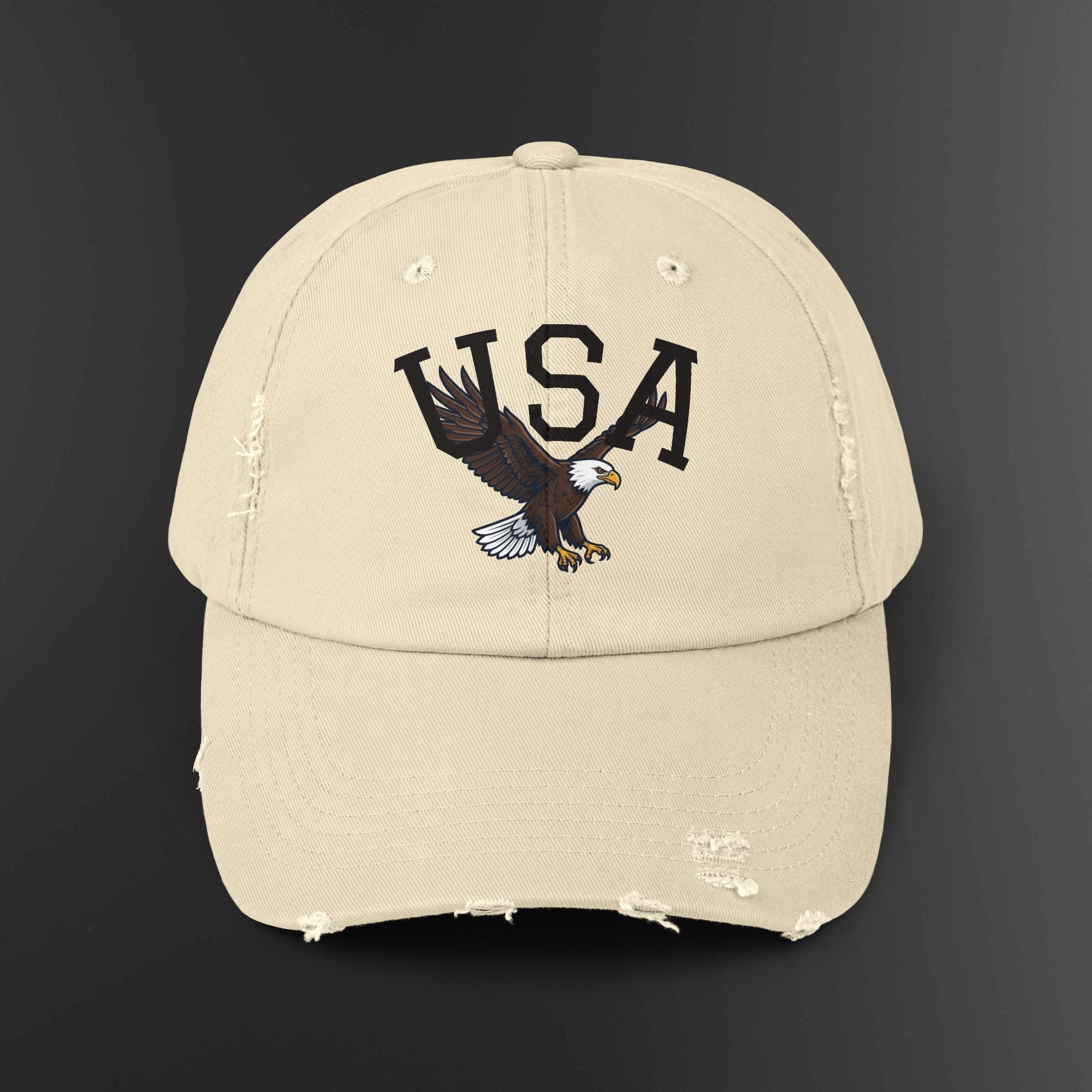 USA Bald Eagle Cap | Distressed Patriotic Baseball Hat