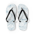Blue Wave Pattern Flip Flops | Coastal Swirl Sandals