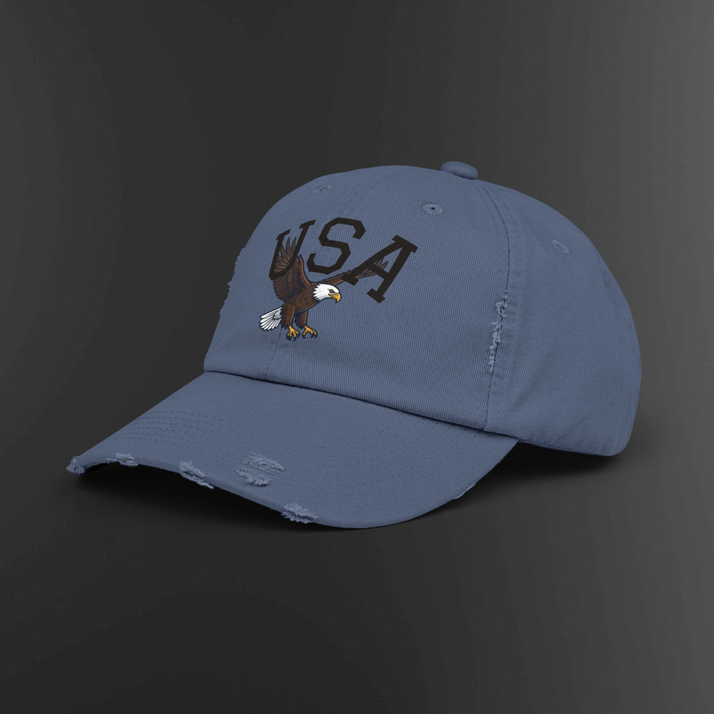 USA Bald Eagle Cap | Distressed Patriotic Baseball Hat