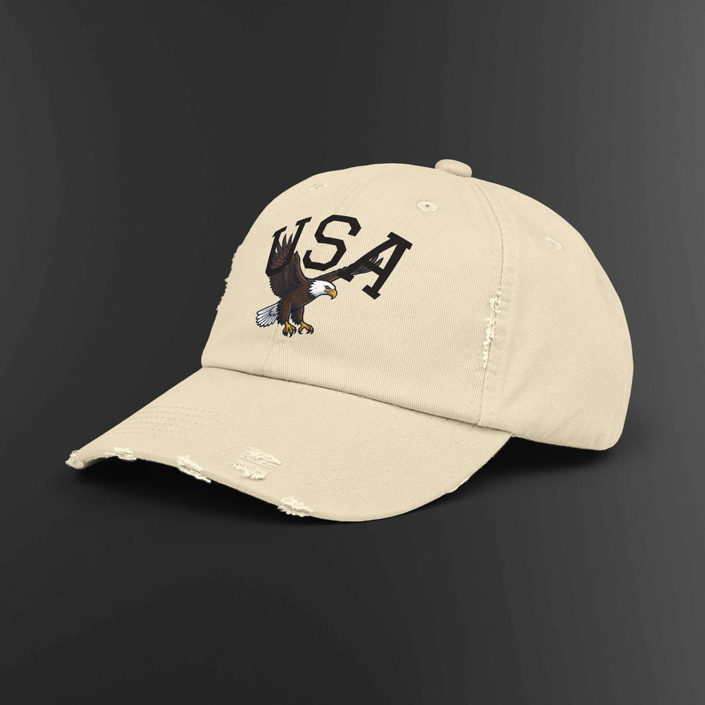 USA Bald Eagle Cap | Distressed Patriotic Baseball Hat