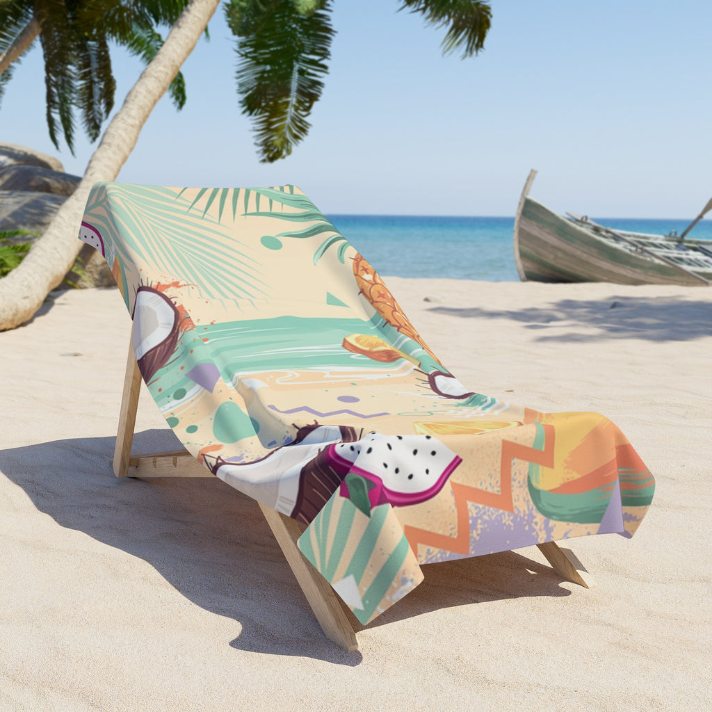 Beach Towel | Pastel Retro Summer Pattern best quality