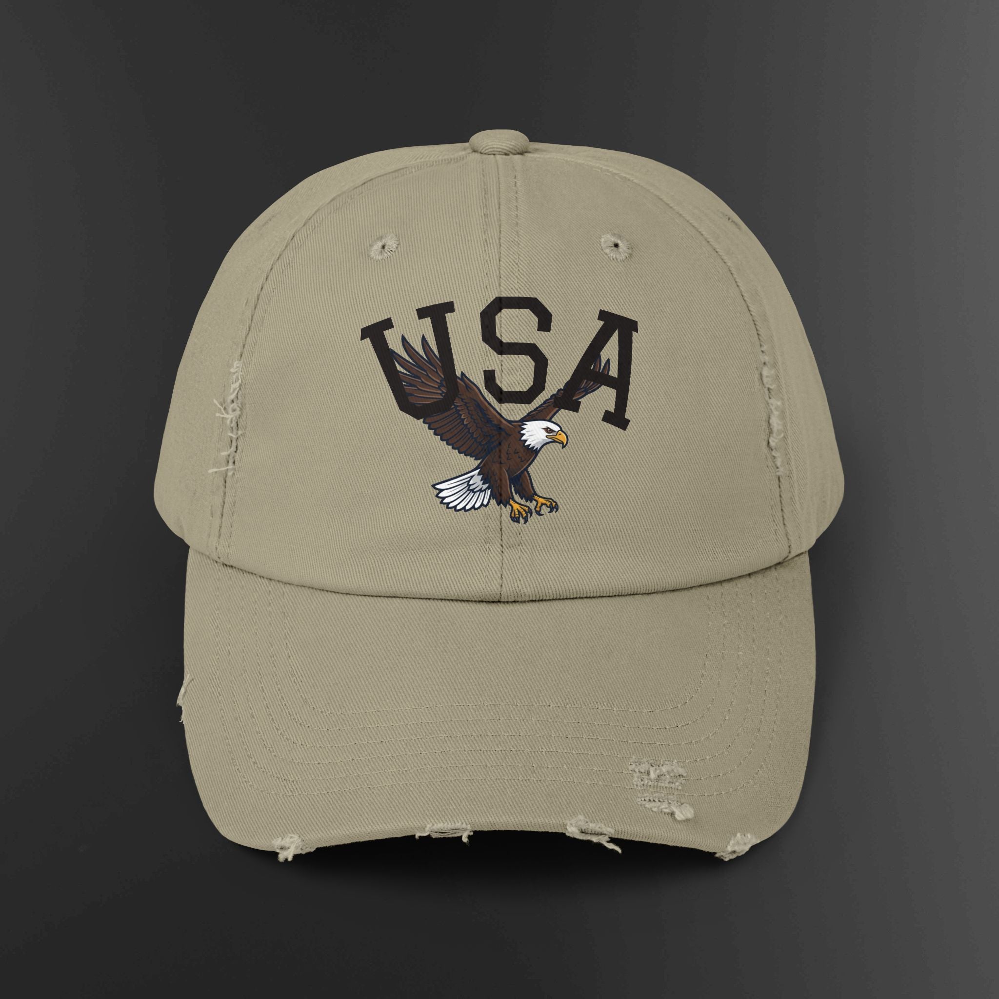 USA Bald Eagle Cap | Distressed Patriotic Baseball Hat