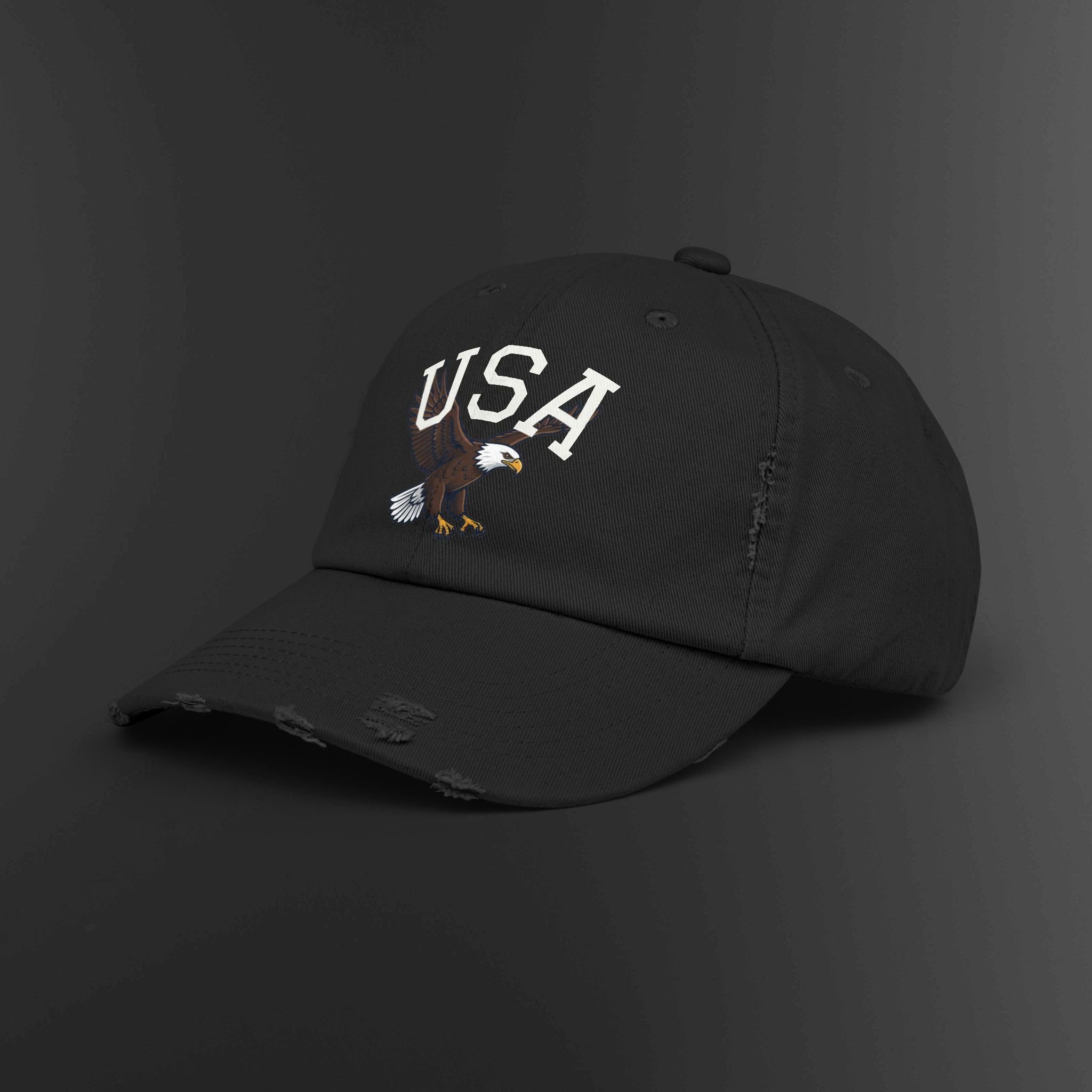 USA Bald Eagle Cap | Distressed Patriotic Baseball Hat