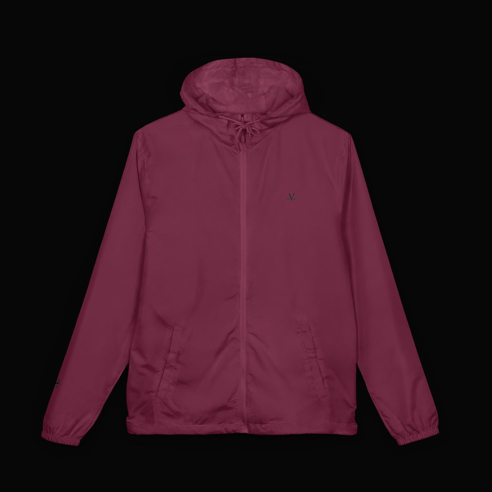 Windbreaker Jacket — Minimal White Camo Full‑Zip Hooded Shell