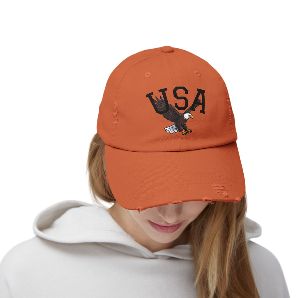 USA Bald Eagle Cap | Distressed Patriotic Baseball Hat