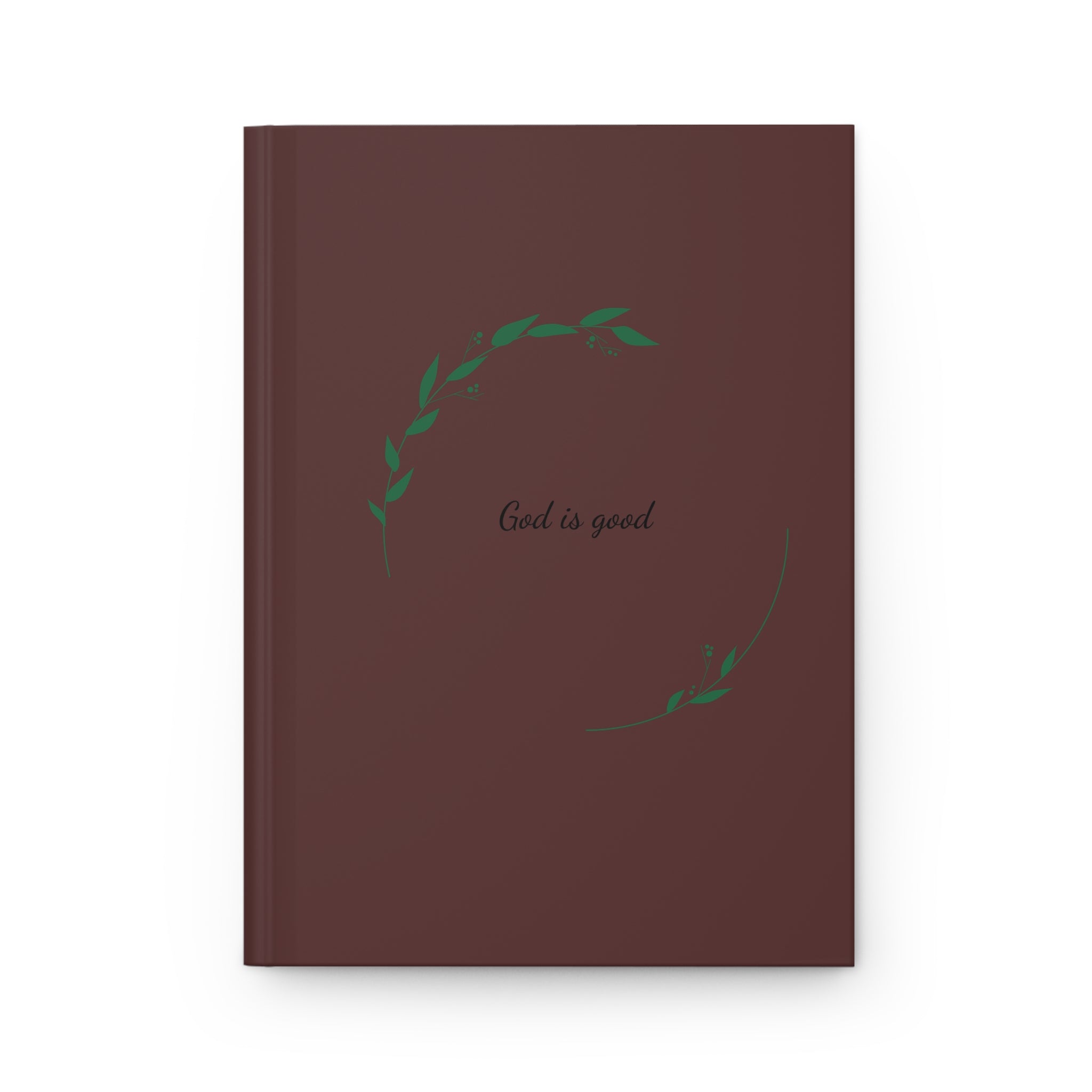 God is good journal Hardcover Notebook | minimal wreath design, matte