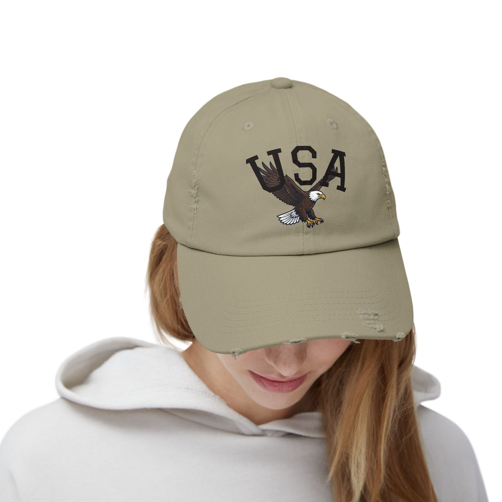 USA Bald Eagle Cap | Distressed Patriotic Baseball Hat