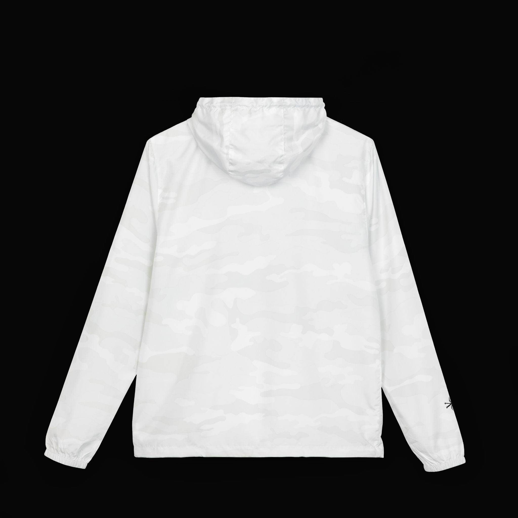 Windbreaker Jacket — Minimal White Camo Full‑Zip Hooded Shell
