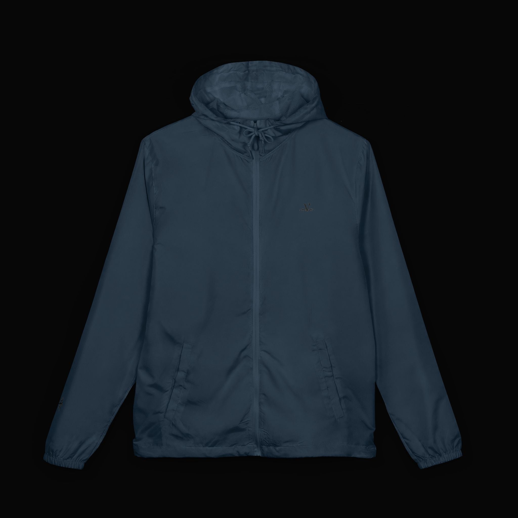 Windbreaker Jacket — Minimal White Camo Full‑Zip Hooded Shell