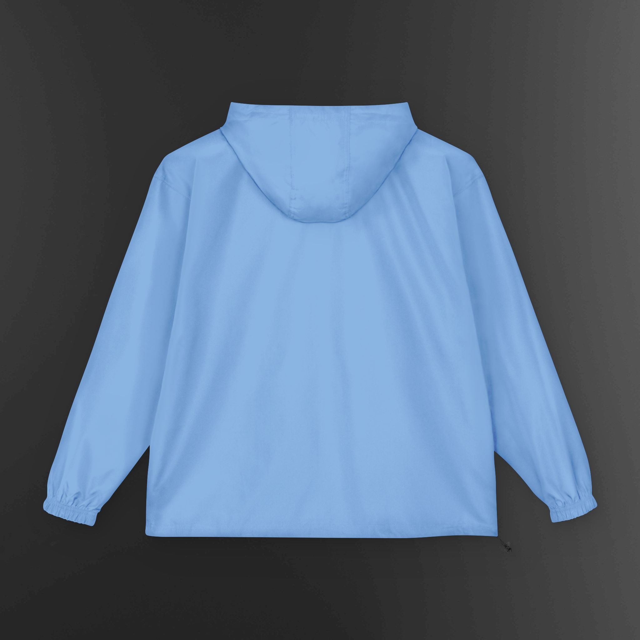 Light Blue Packable Anorak Jacket – Minimal Crest Hooded Windbreaker