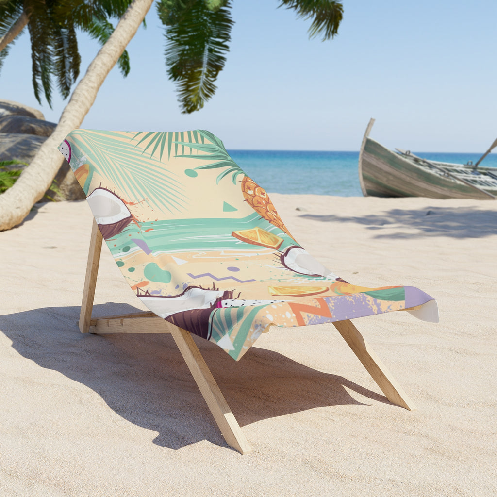 Beach Towel | Pastel Retro Summer Pattern best quality