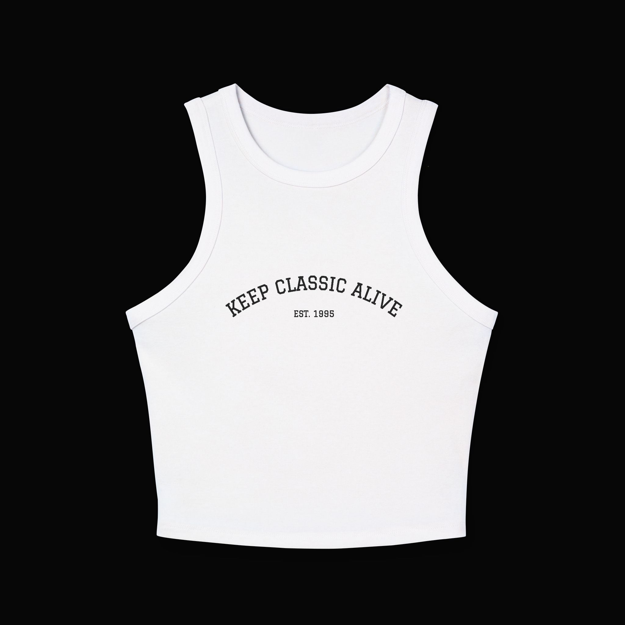 Keep Classic Alive Racer Tank Top — Women's Vintage-Inspired Crop