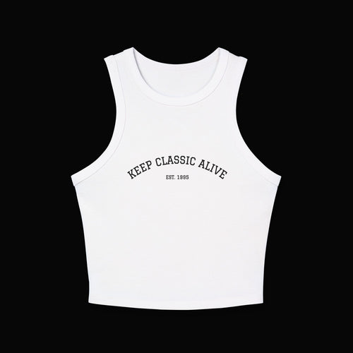 Keep Classic Alive Racer Tank Top — Women's Vintage-Inspired Crop