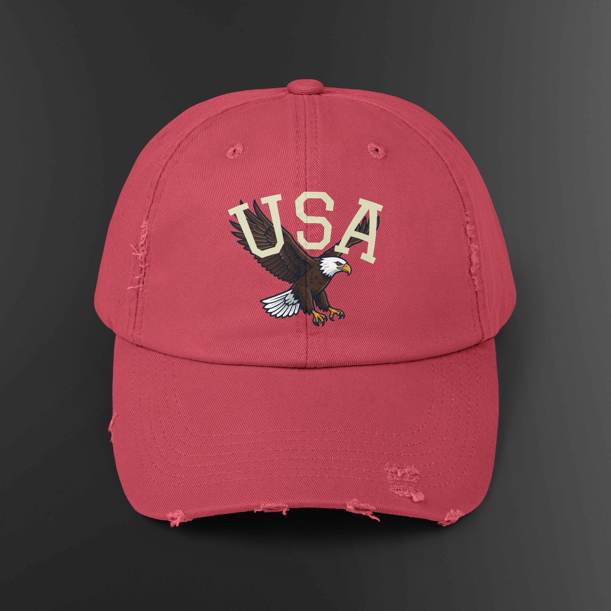 USA Bald Eagle Cap | Distressed Patriotic Baseball Hat