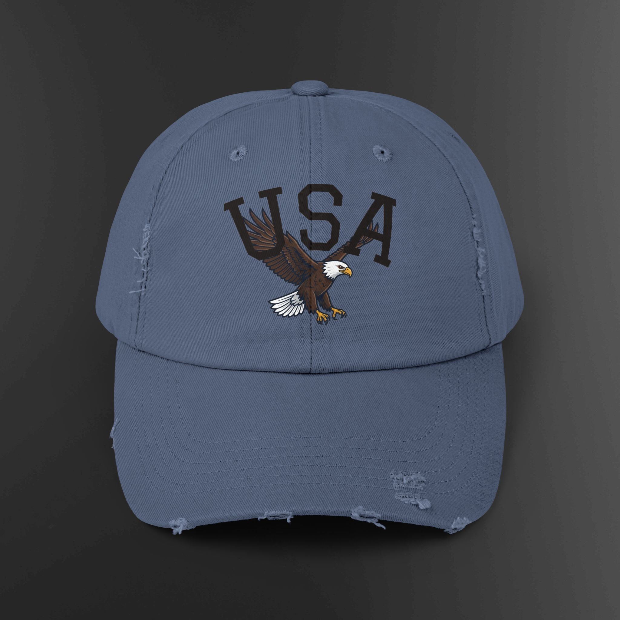USA Bald Eagle Cap | Distressed Patriotic Baseball Hat