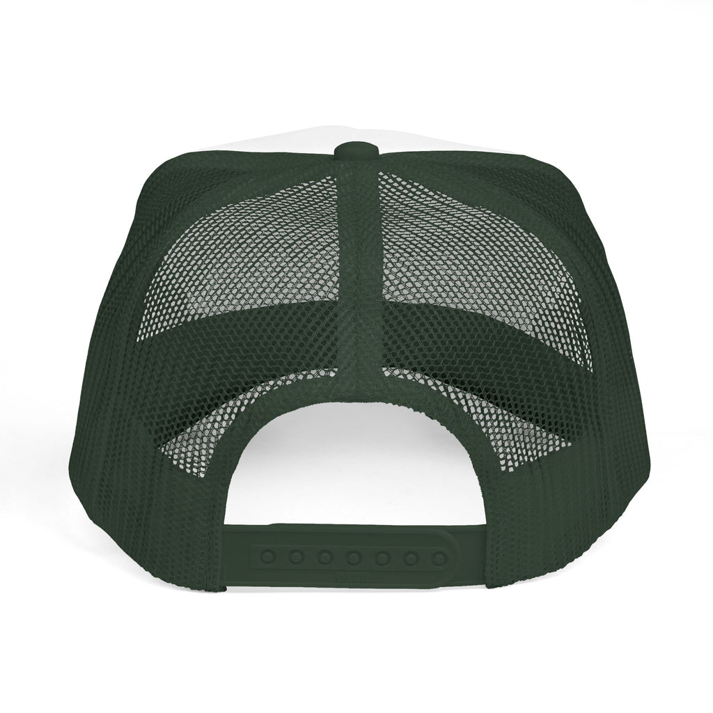 Screaming Flame Skeleton trucker cap | fire badge patch design
