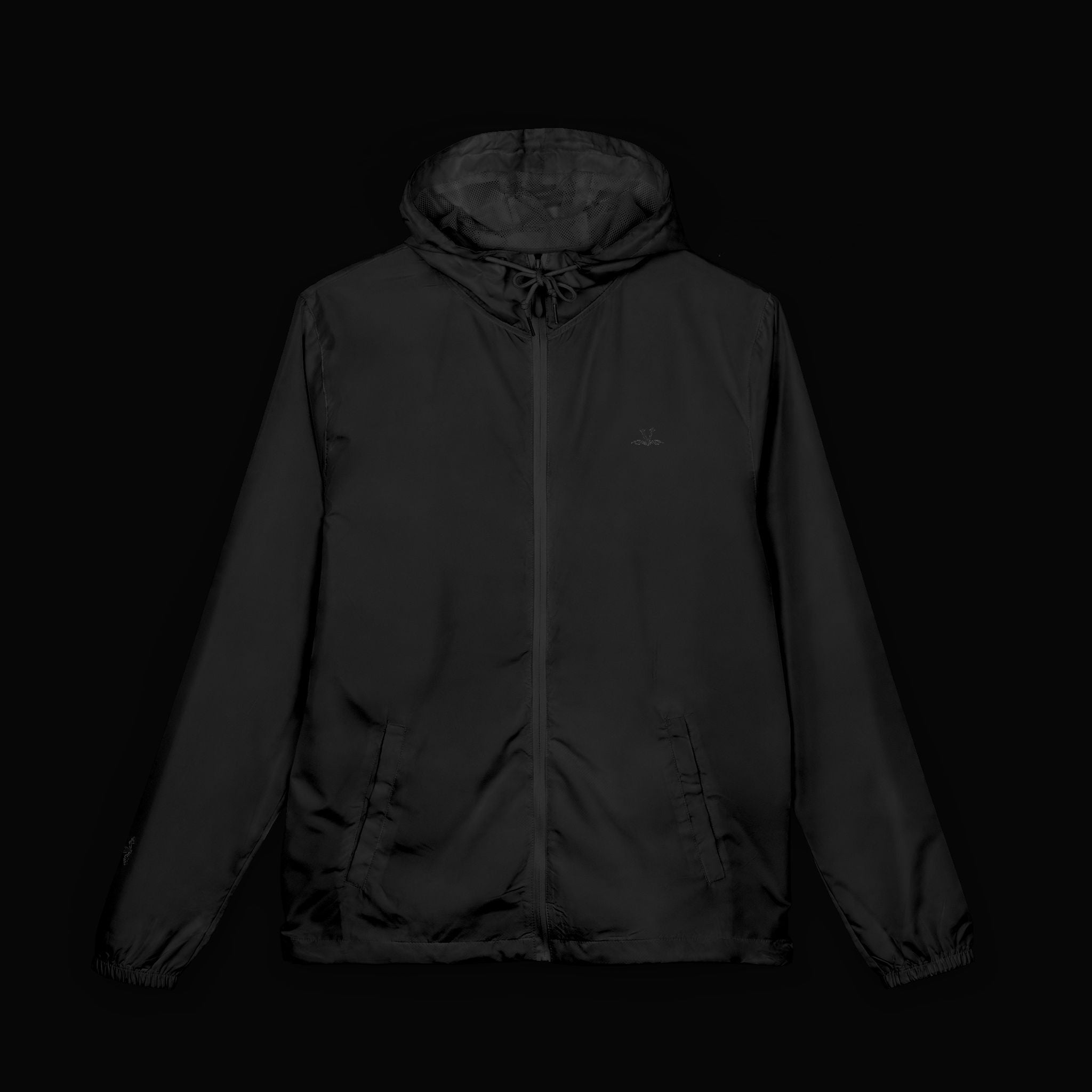 Windbreaker Jacket — Minimal White Camo Full‑Zip Hooded Shell
