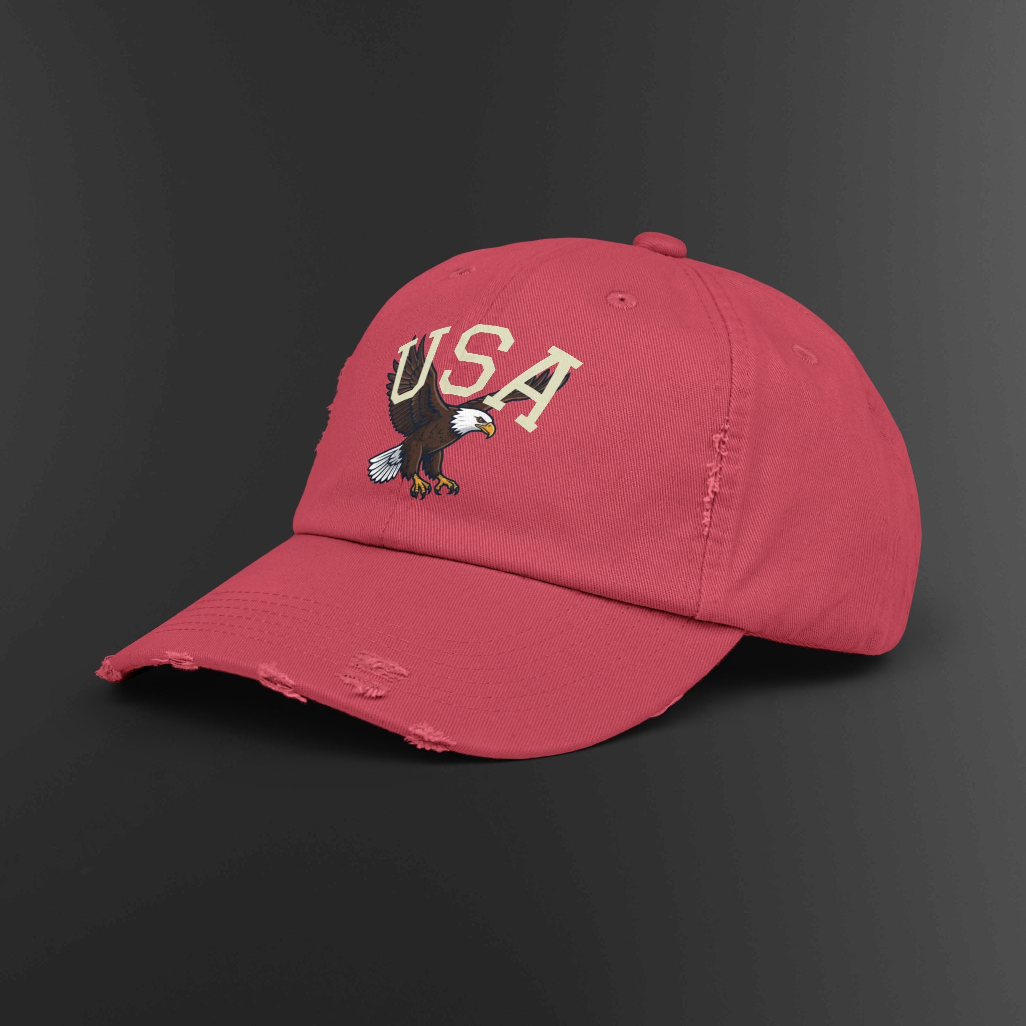 USA Bald Eagle Cap | Distressed Patriotic Baseball Hat
