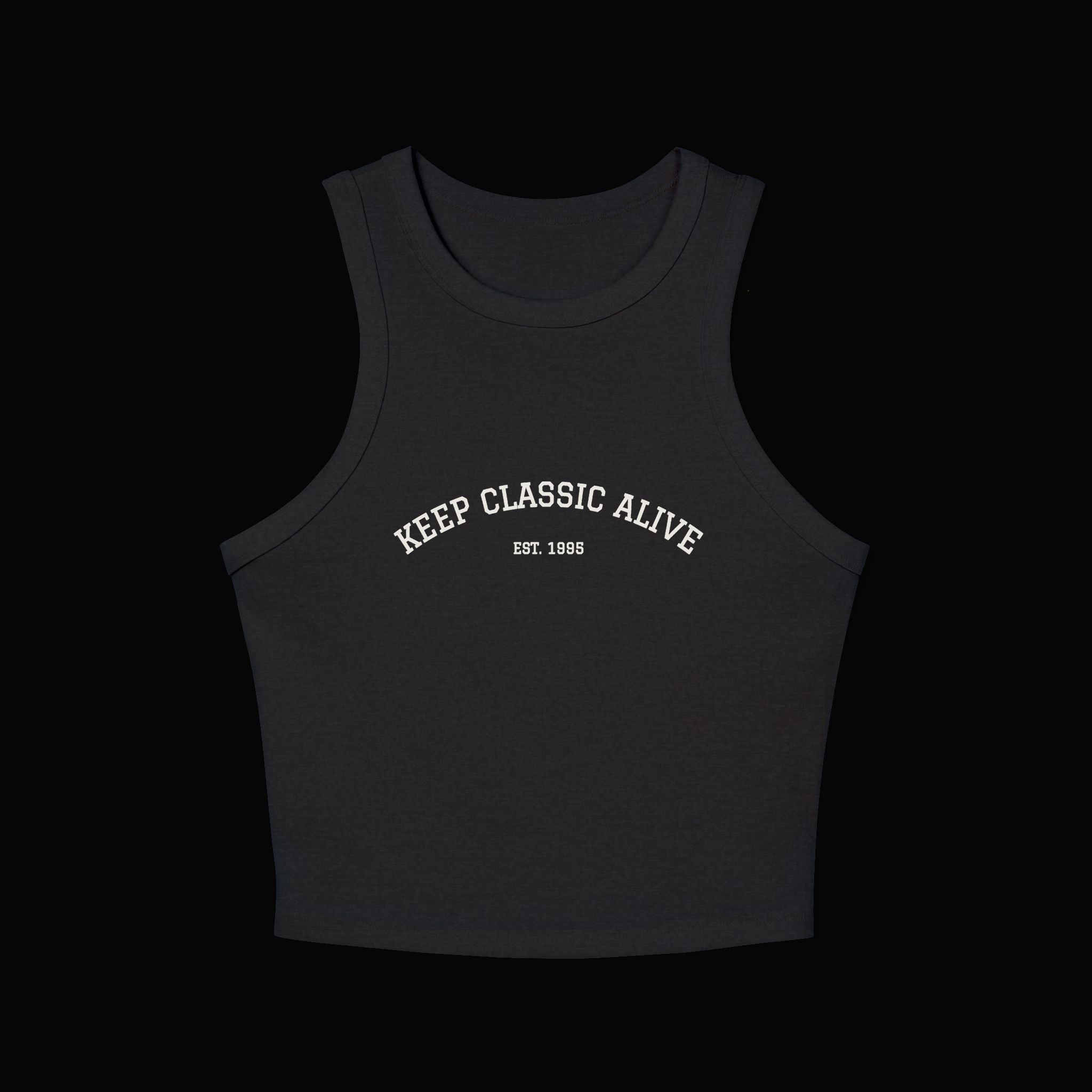Keep Classic Alive Racer Tank Top — Women's Vintage-Inspired Crop