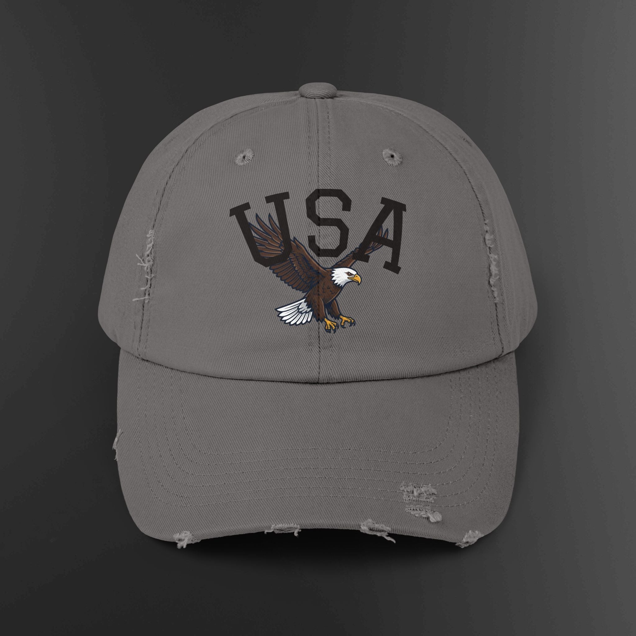 USA Bald Eagle Cap | Distressed Patriotic Baseball Hat