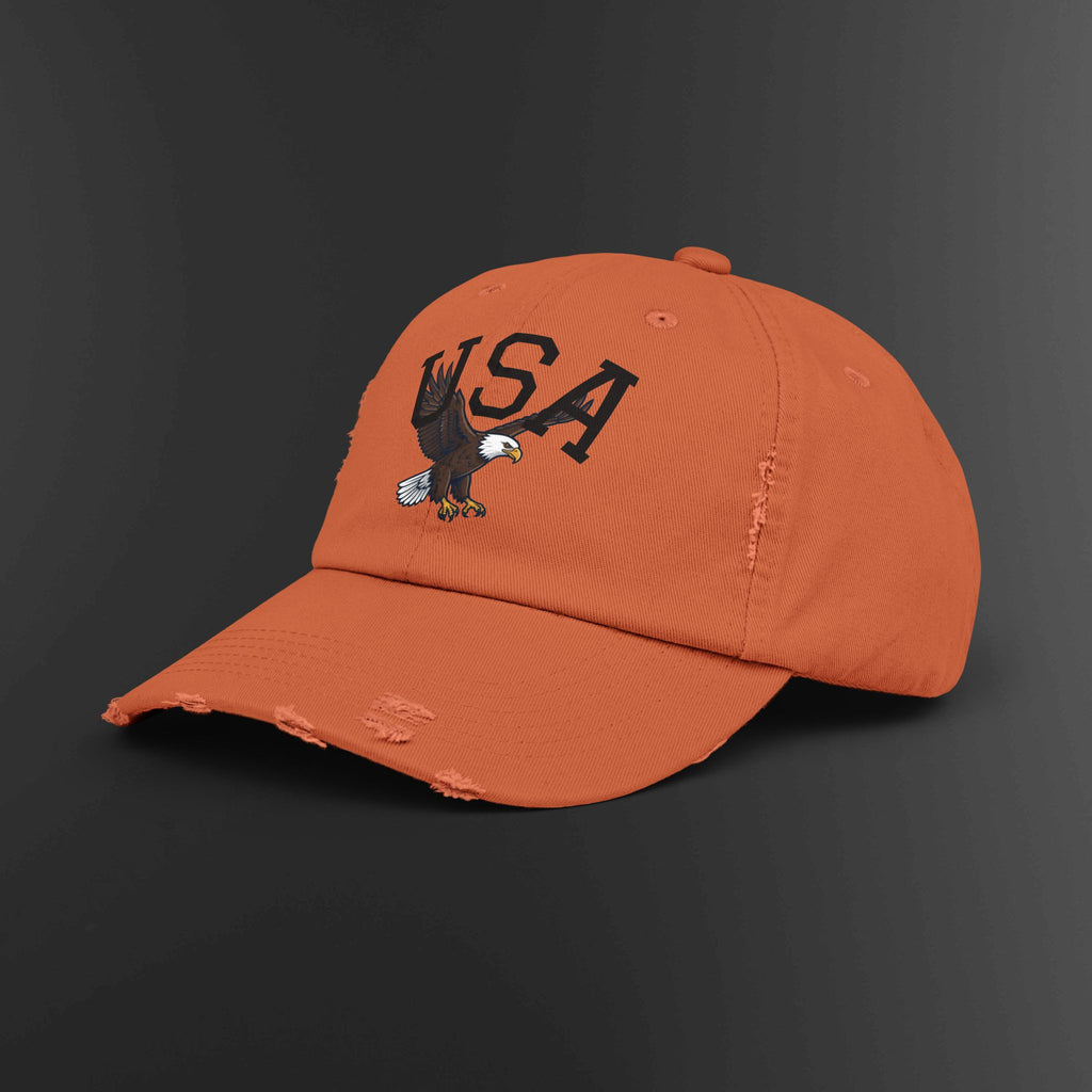 USA Bald Eagle Cap | Distressed Patriotic Baseball Hat
