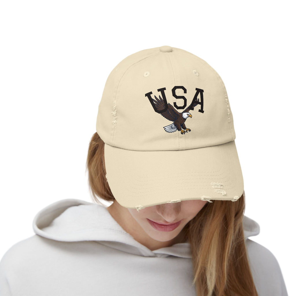 USA Bald Eagle Cap | Distressed Patriotic Baseball Hat