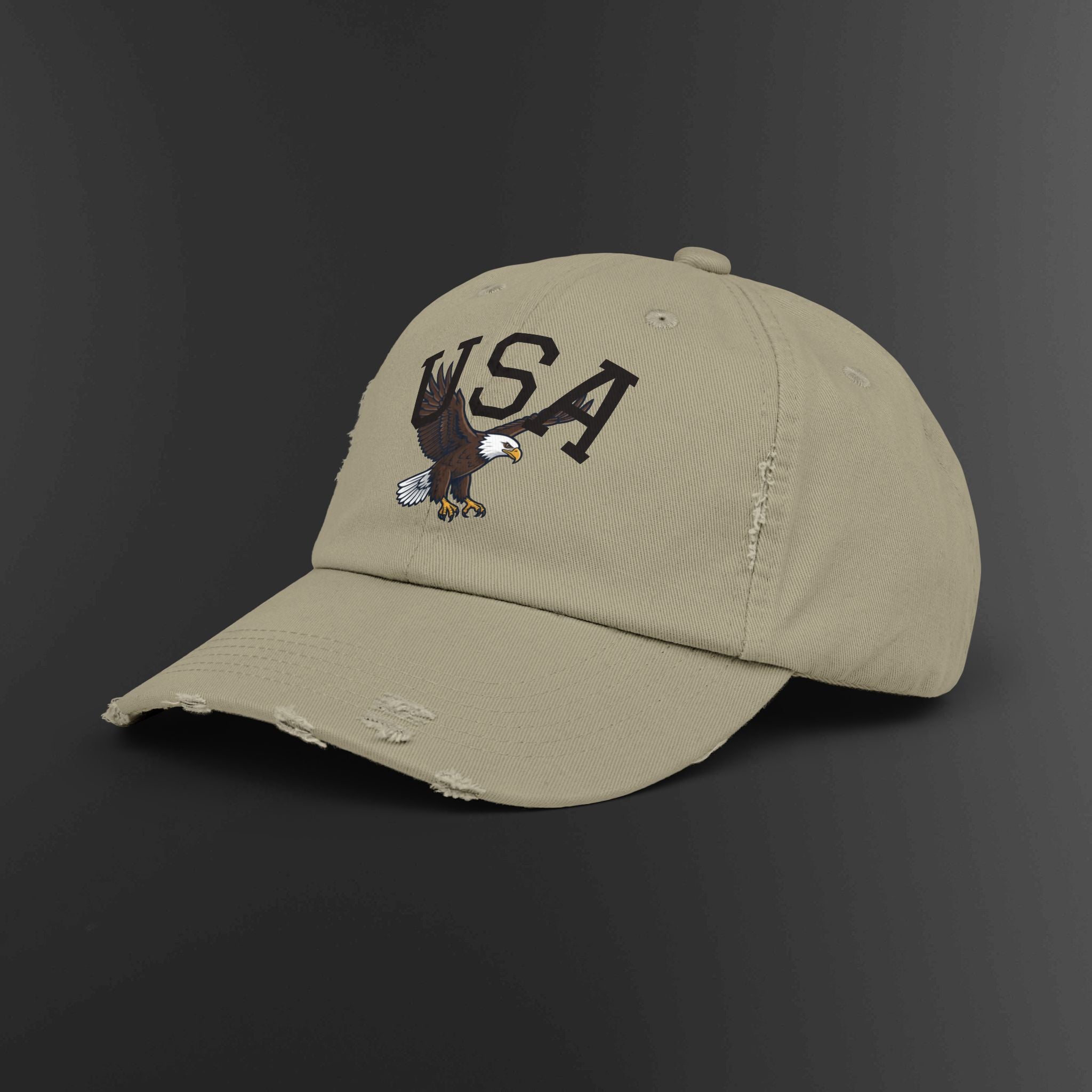 USA Bald Eagle Cap | Distressed Patriotic Baseball Hat