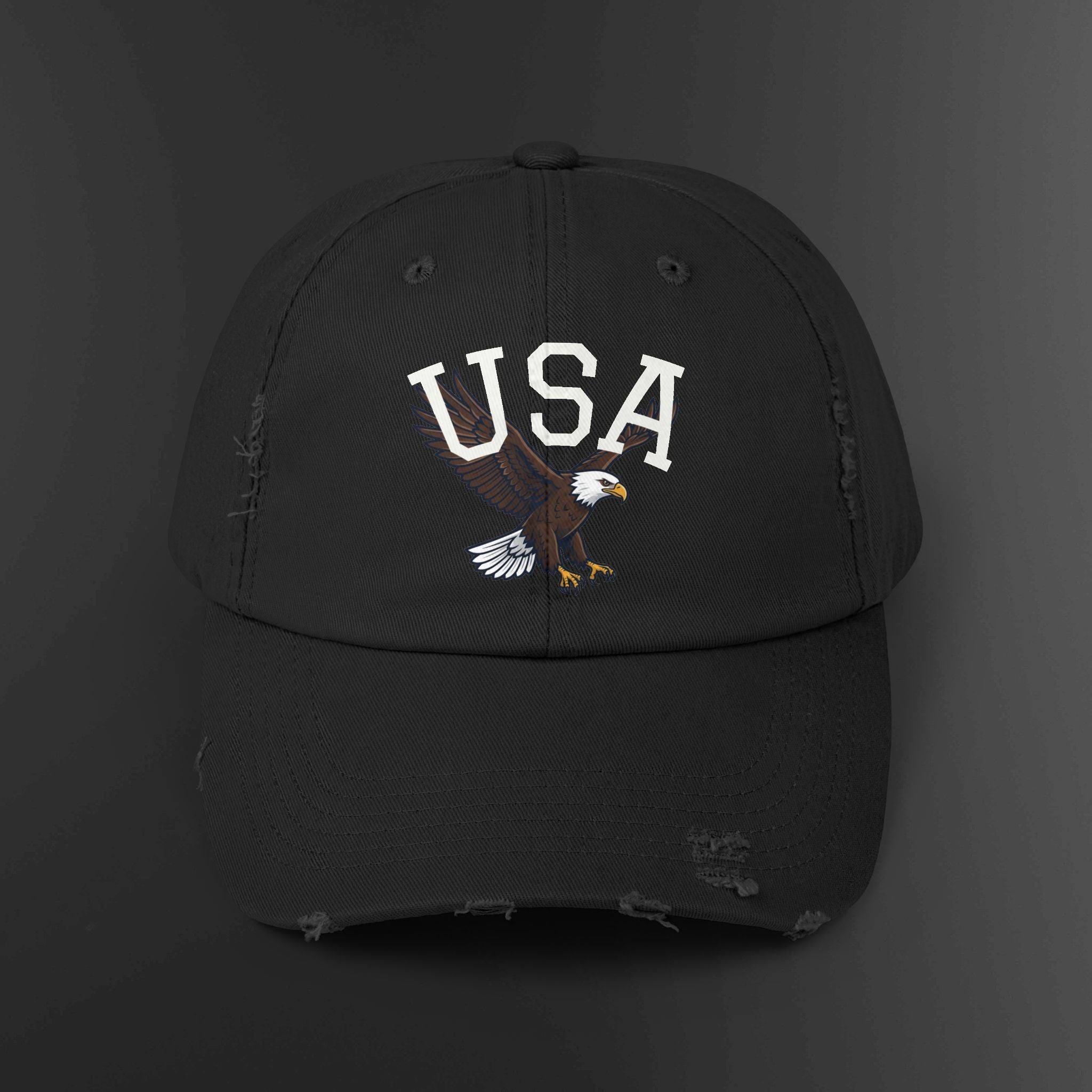USA Bald Eagle Cap | Distressed Patriotic Baseball Hat